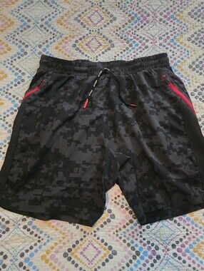 Men's Spyder Active Shorts Camo Print Stretch Woven Shorts Drawstring
